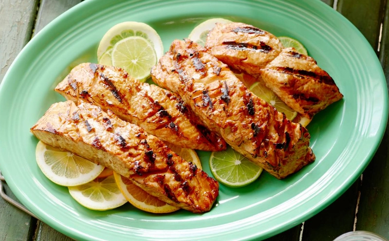 healthy salmon on grill