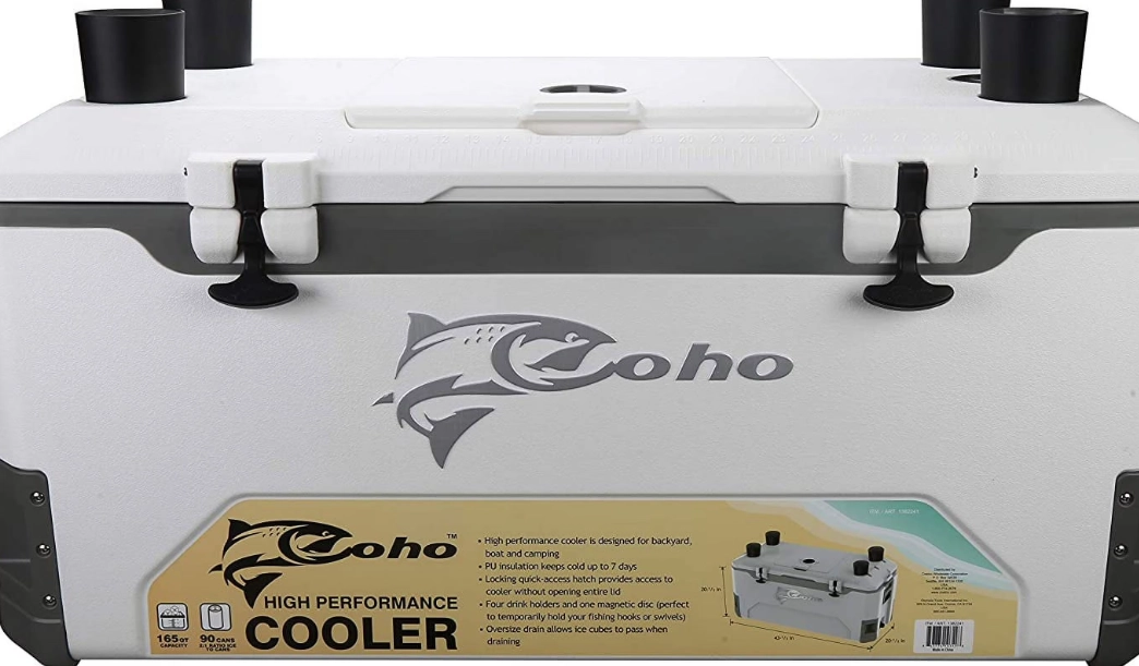 Fishing cooler with ruler