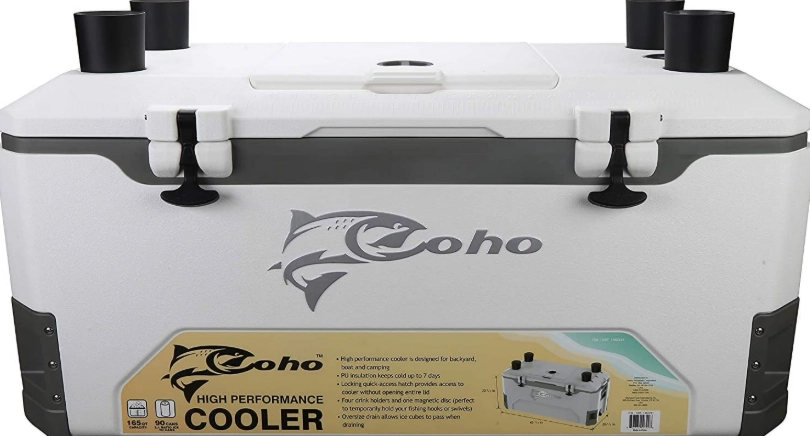 fishing cooler with rod holders
