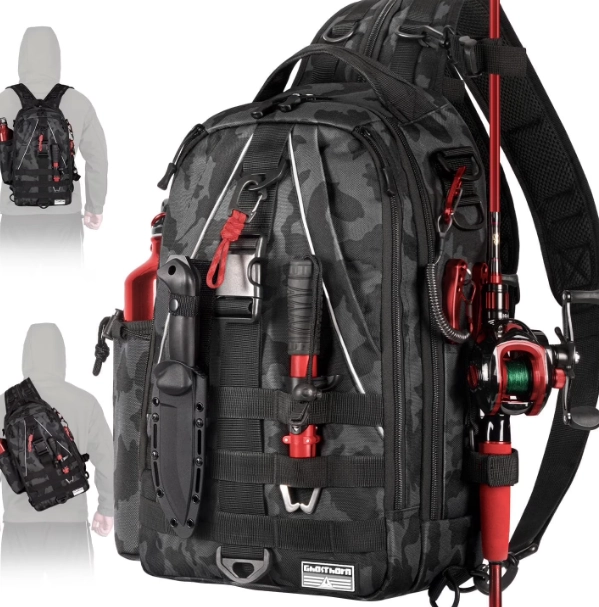 fishing bag with rod holder