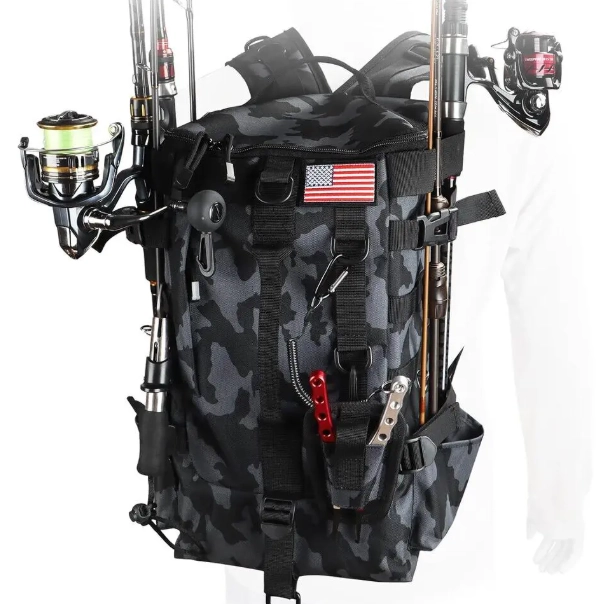 fishing bag with rod holder