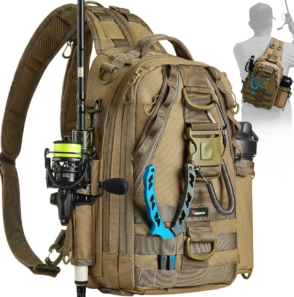 fishing bag with rod holder