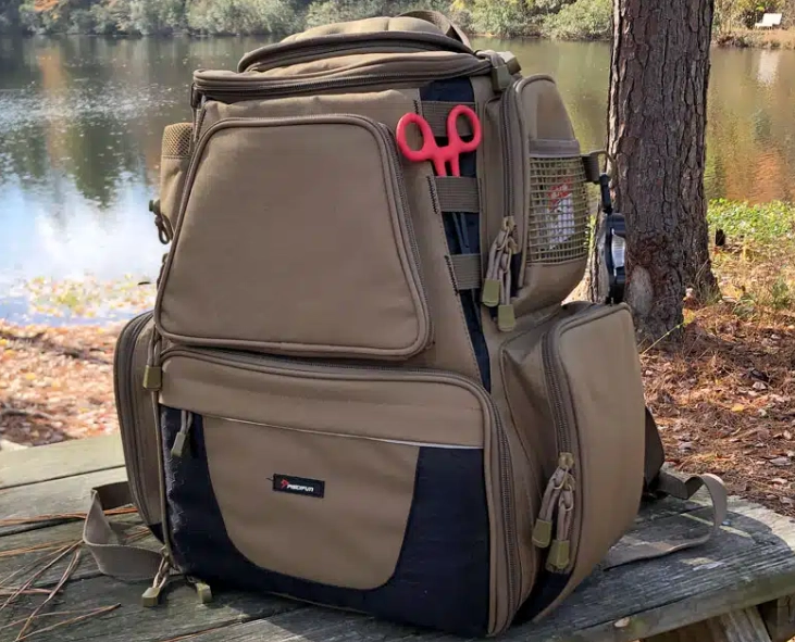 fishing backpack size